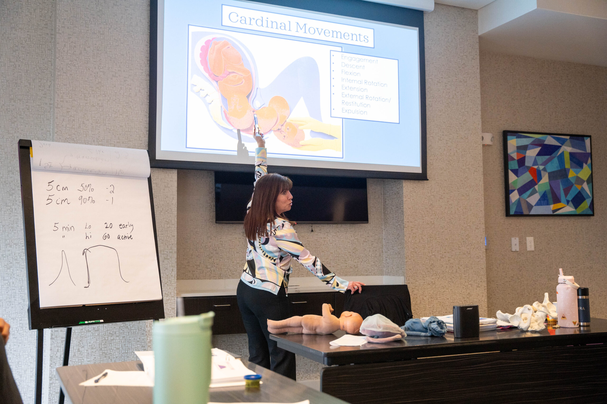 Laura DePasquale teaching an in-person birth doula training workshop